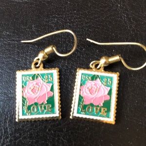 Love stamp earrings